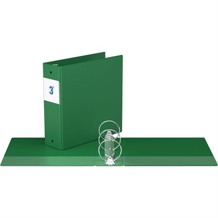 Reliure industrielle avec anneaux ronds - 3 po - Vert