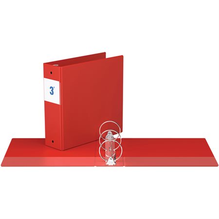 Reliure industrielle avec anneaux ronds - 3 po - Rouge