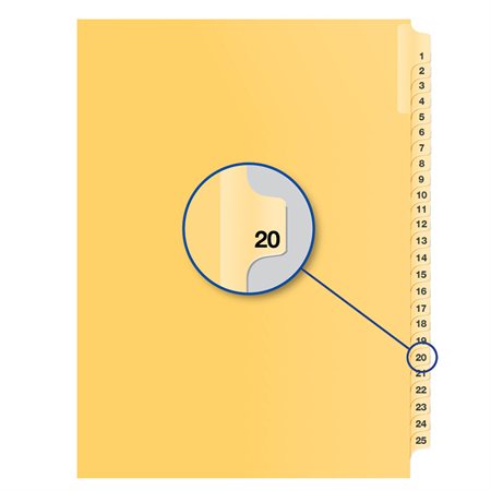 Offix® Individual Numerical Litigation Index Dividers #20