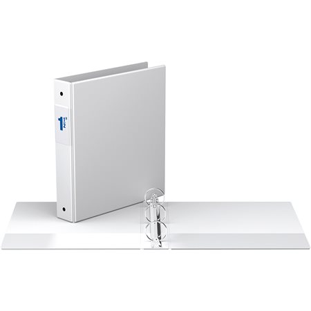 Reliure industrielle avec anneaux ronds - 1-1/2 po - Blanc