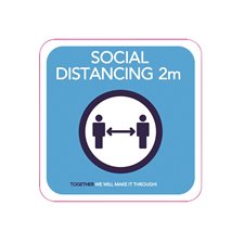 Autocollants de distanciation physique anglais