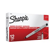 Marqueur permanent Ultra Fine Boîte de 12 noir
