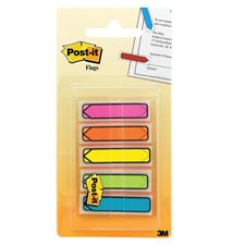 Languettes autoadhésives fléchées Post-it® - 0,47 x 1,7 po - Couleurs vives variées