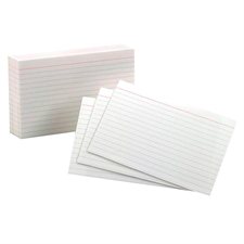 Fiches blanches lignées sur un côté - 6 x 4 po