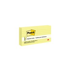 Feuillets éclair autoadhésifs lignées Post-it® - 3 x 3 po - Jaune canari - Paquet de 6