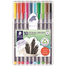 Marqueur Triplus® Fineliner Paquet de 10 couleurs variées