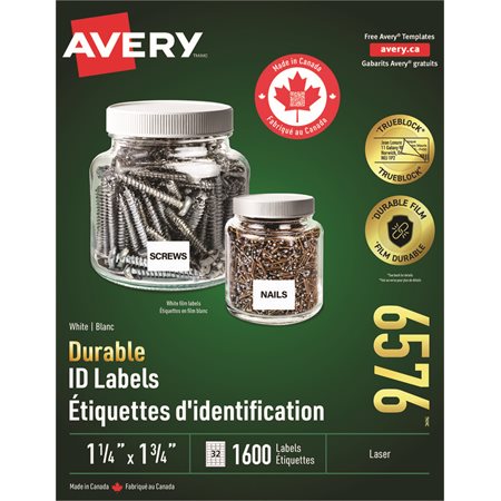 Étiquettes durables blanches TrueBlock™