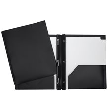 Couverture de présentation poly avec trois attaches et pochettes - Noir