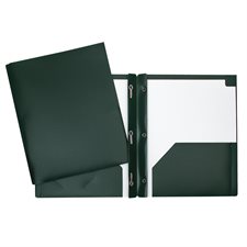 Couverture de présentation poly avec trois attaches et pochettes - Vert