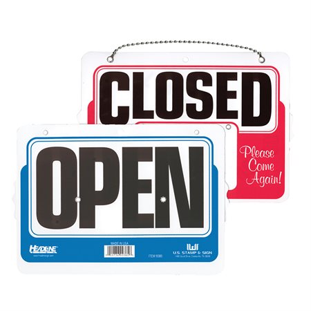 Enseigne OPEN/CLOSED à 2 côtés avec horloge
