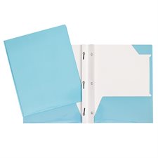 Laminated Cardstock Report Cover With Three Fasteners And Pockets - Light Blue