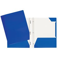 Laminated Cardstock Report Cover With Three Fasteners And Pockets - Royal Blue