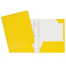Laminated Cardstock Report Cover With Three Fasteners And Pockets - Yellow