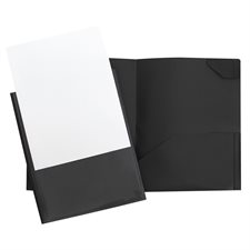 Couverture de présentation personnalisable en plastique à 2 pochettes - Noir 