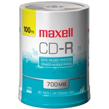 CD-R inscriptible 48x Sur axe pqt 100