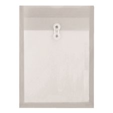 Enveloppe transparente expansible avec fermeture à ficelle