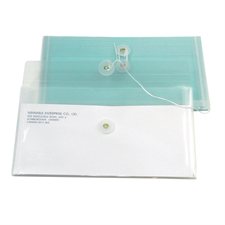 Enveloppe transparente expansible avec attache à ficelle - 9-1/2 x 5 po