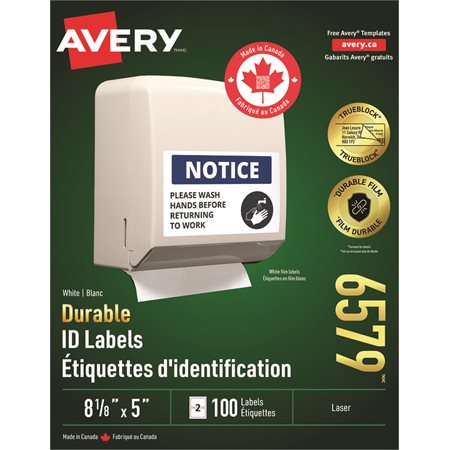 Étiquettes durables blanches TrueBlock™