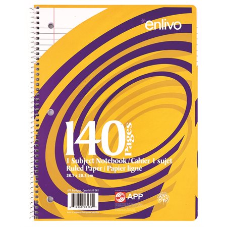 Cahier ligné à reliure spirale