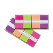 Languettes autoadhésives Post-it® - 1 x 1,75 po - Rose, vert, orange et violet