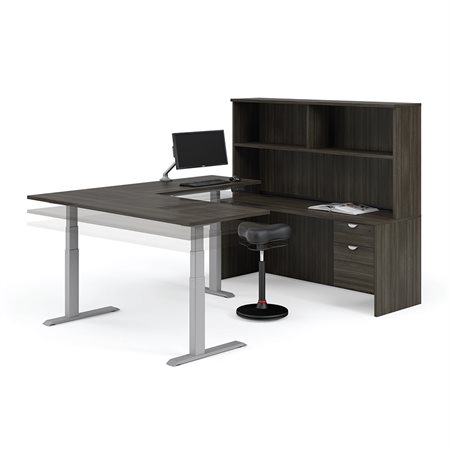 Innovation U-Shaped Workstation with Height Adjustable Desk grey dusk