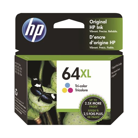 HP 64XL Cartouche jet d'encre de longue durée d'origine HP64XL - N9J91AN#140 - Tricolore