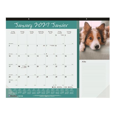 Man's Best Friends Monthly Desk Pad Calendar (2026)