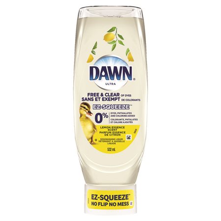 Détergent à vaisselle Dawn Ultra EZ-Squeeze 535 mL sans et exempt - parfum essence de citron