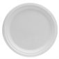 Assiettes rondes blanches en fibres végétales de 7 po
