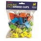 Officemate® Medium Size Smiling Faces Binder Clips - Assorted Colours