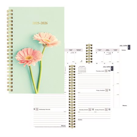Agenda hebdomadaire bleu botanique