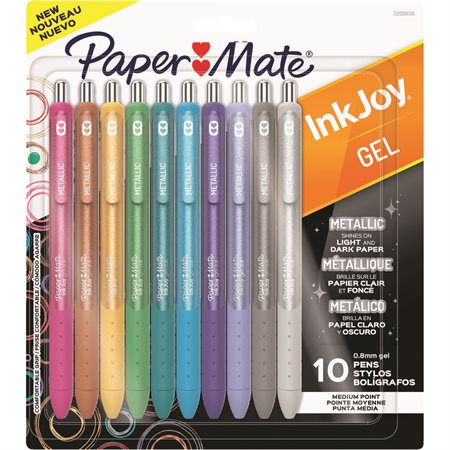 Stylos rétractables à encre gel InkJoy métalliques