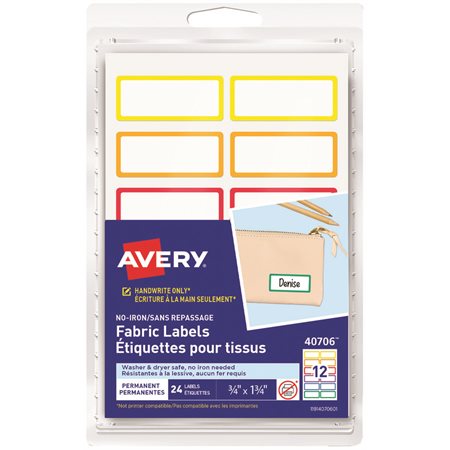 Avery® No-Iron Fabric Name Labels