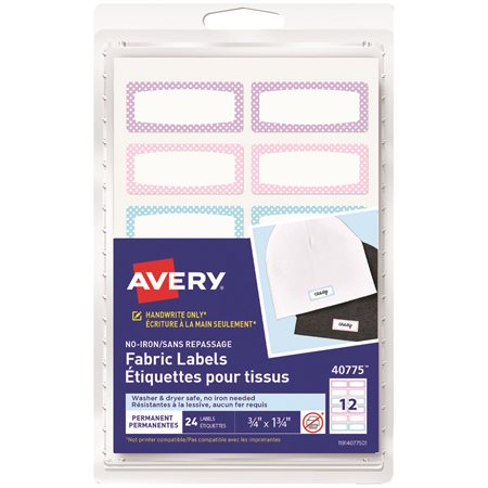 Avery® No-Iron Fabric Name Labels