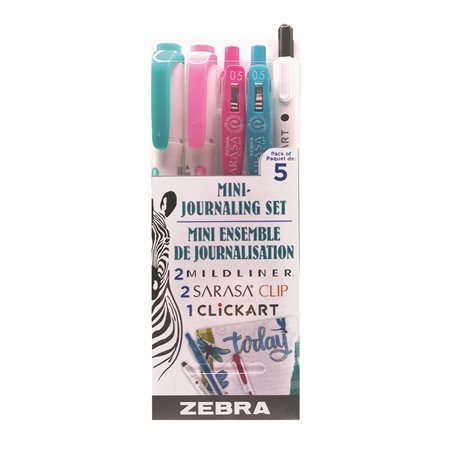 Mini Journaling Set Pens pink and turquoise