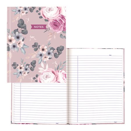 Cahier de notes ligné - Lavande à motifs floraux