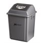 Poubelle grise EZ-Push avec couvercle - 25 L