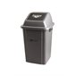 Poubelle grise EZ-Push avec couvercle - 60 L