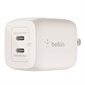 Belkin BoostCharge USB-C GaN 45W Dual Wall Charger - White
