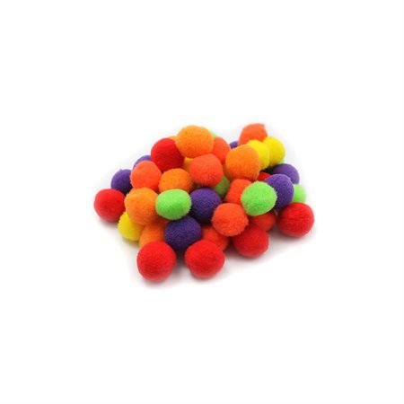 Pompons couleurs assorties - chauds