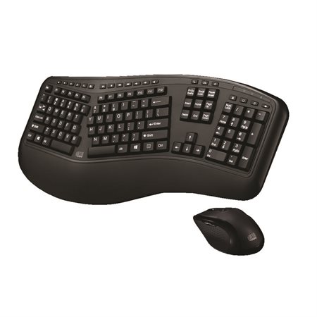 Ensemble de clavier ergonomique sans fil et souris laser - Anglais