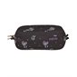 Dual Zippered Pencil Case - Petals - Black