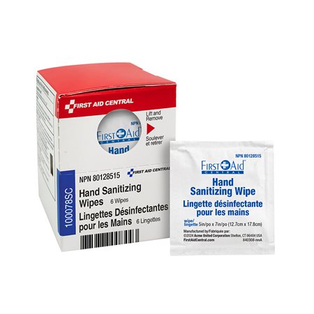 Lingettes désinfectantes pour les mains