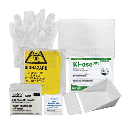 Trousse de nettoyage de déversements biorisques