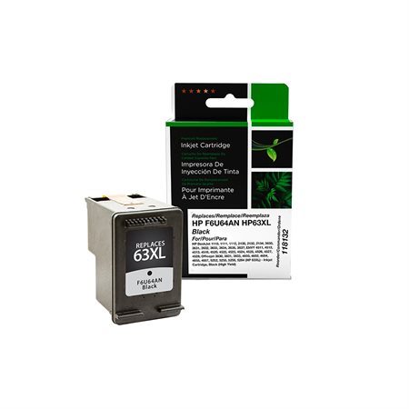 Remanufactured Inkjet Cartridge (Alternative to HP 63XL)