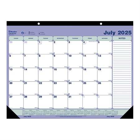 Sous-mains à calendrier académique mensuel
