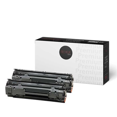 Ensemble de deux cartouches de toner compatibles (Alternative à HP CB435A / CB436A / CE285A et Canon 125