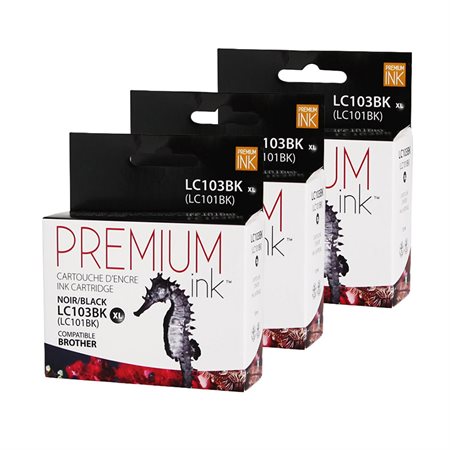 Set of Three High Yield Compatible Ink Cartridges (Alternative to Brother LC103BK)