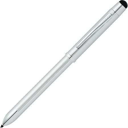 Stylo multifonction Tech 3+ avec stylet - Chrome Lustré