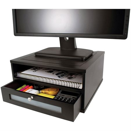 Midnight Black Collection Wood Monitor Riser
